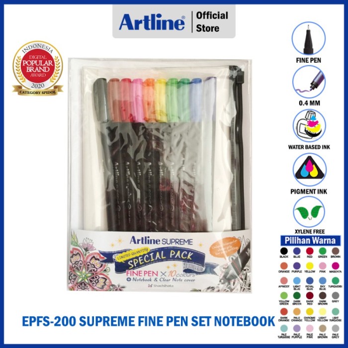 

(TERLARIS) SPIDOL ARTLINE SUPREME FINE PEN SET NOTEBOOK