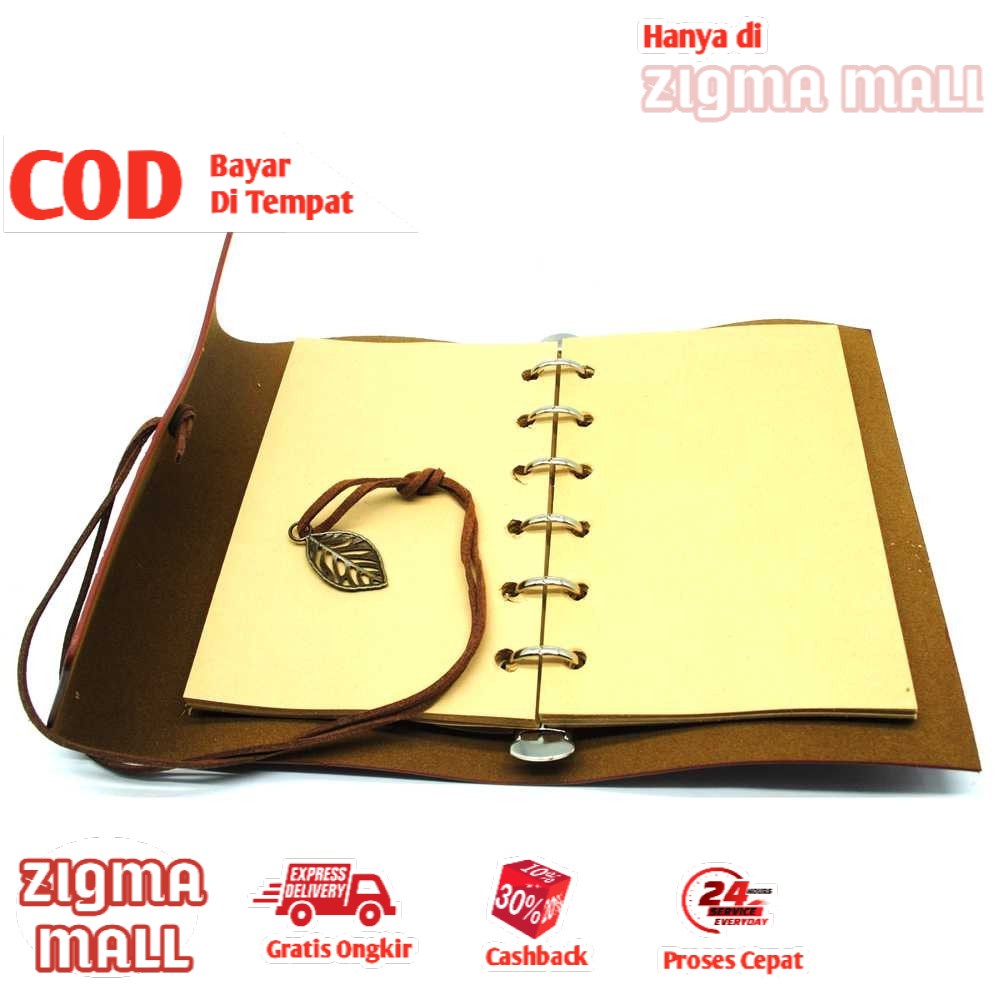 

COD Buku Catatan Binder Kulit Multifungsi Retro Leaf Kertas A6 Blinder Elegan Bantex Buku Serbaguna