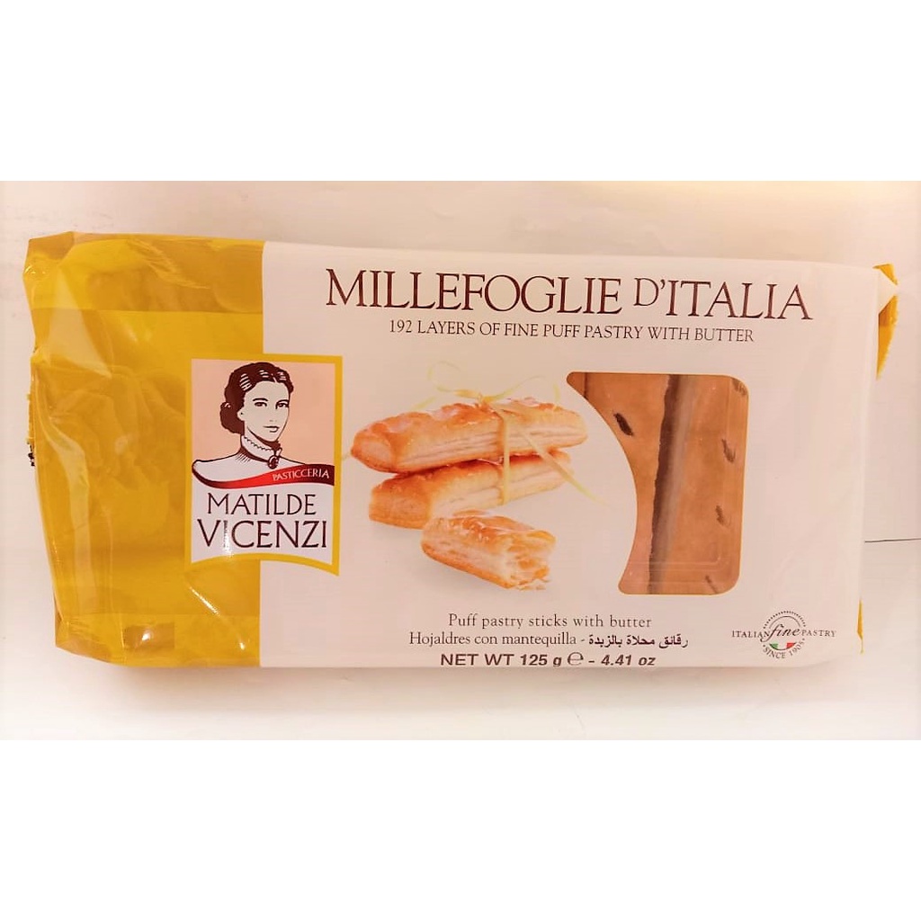 

BISKUIT MILLEFOGLIE D'ITALIA PUFF PASTRY STICKS WITH BUTTER 125 GR / BISKUIT ITALIA
