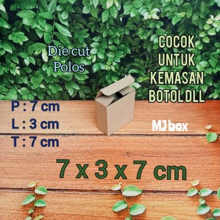 

kardus karton UK, 7x3x7 cm... die cut, dus packing model kemasan botol