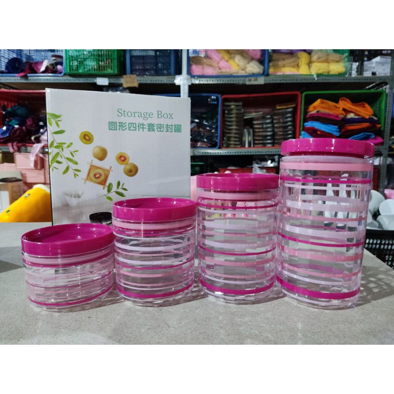 (COD)TOPLES STORAGE 4PCS/TOPLES AKRILIK/TOPLES KEDAP UDARA/TOPLES SET MURAH