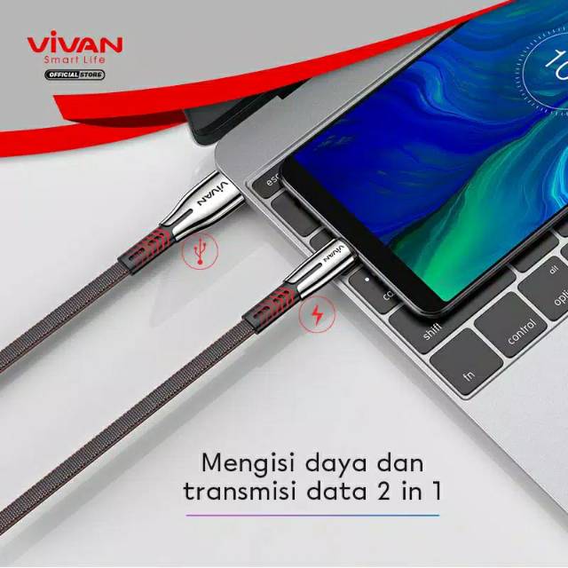 VIVAN Kabel Data Type C BTK-C Fast Charging Original 3A - 1M - Garansi Resmi 1 Tahun