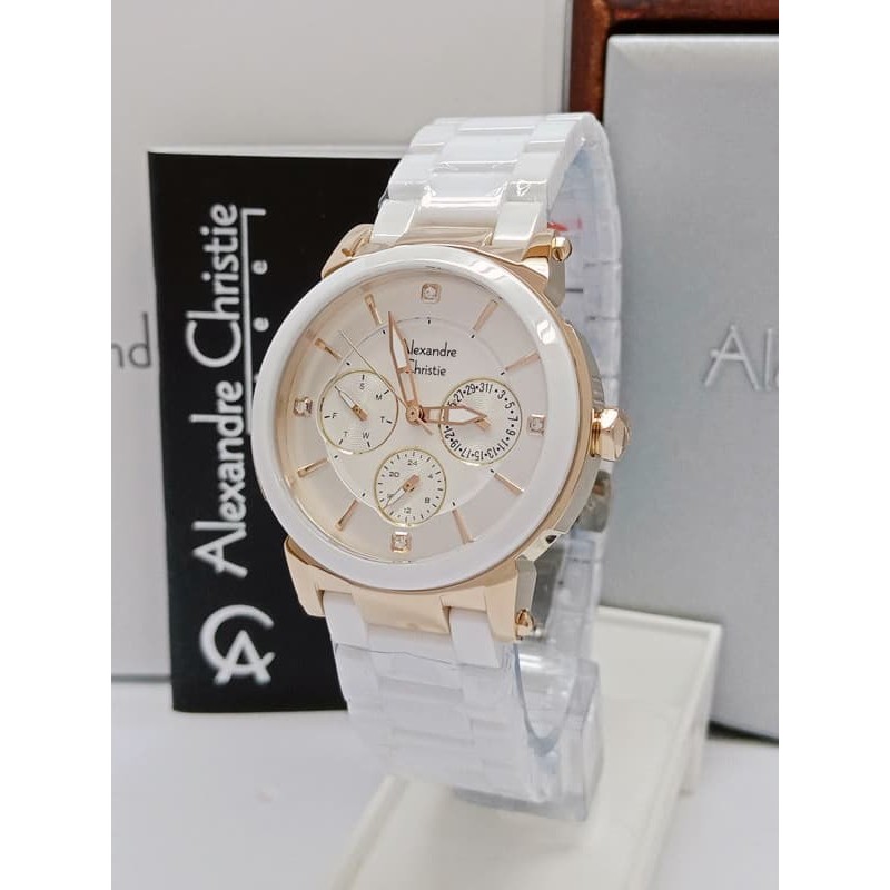 Jam Tangan Wanita Alexandre Christie AC 2517 BF WHRG Original