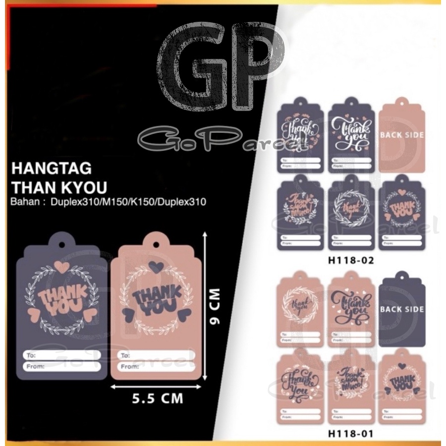 ( Set 5 Pc ) HANG TAG THANK YOU GIFT TAG - CARD / KARTU UCAPAN THANKYOU TERIMA KASIH GOODIE BAG / HAMPERS/ FLORIST