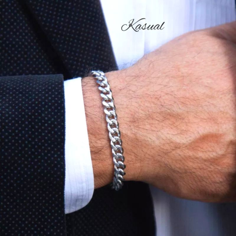 GELANG TITANIUM PRIA/WANITA MODEL RANTAI KECIL ANTI KARAT&amp;LUNTUR SELAMANYA