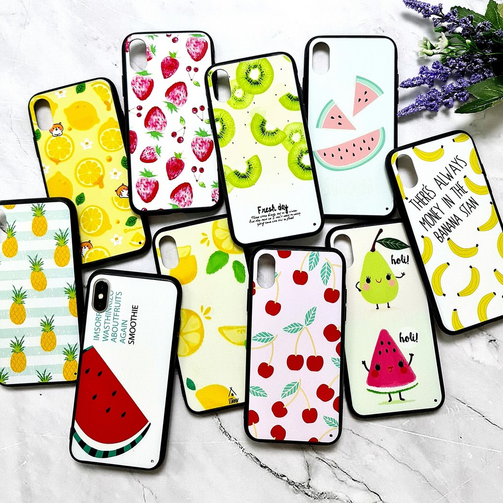 [ BUY 1 GET 1 FREE ] FFE - IPHONE 5 5G 5S 6 PLUS 7 PLUS 8 PLUS X XS | FRUIT Soft Hard Case Emboss UV Glossy