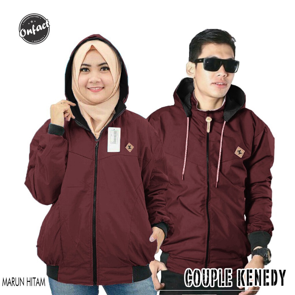 [BISA COD] Jaket Pria Wanita Jaket Parka Couple Pria Wanita Baju Couple Jaket Parasut Bolak Balik