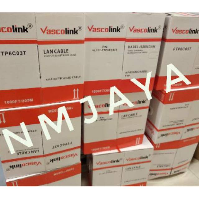 Vascolink Kabel Lan Outdoor 20 Meter Ftp Cat6 Siap Pakai sudah dicrimping rj45 besi dan plugbooth Kulit Kabel Tebal dan Keras Warna Hitam