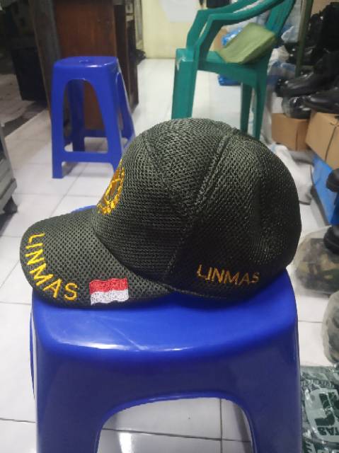 Topi Linmas Bahan Jaring Topi Murah