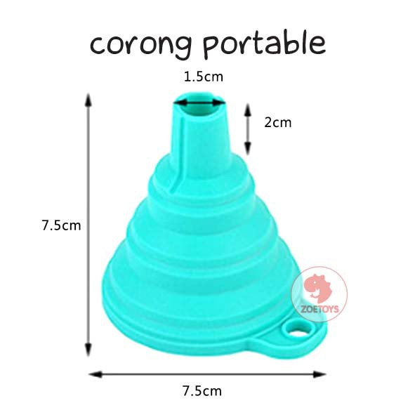 Zoetoys Corong Portable | For Montessori Practical Life Science Silicone Air Minyak Silikon Lipat Serbaguna Funnel | Mainan Edukasi Anak