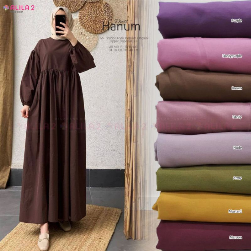 Hanum Dress Gamis Toyobo Original ALILA termurah