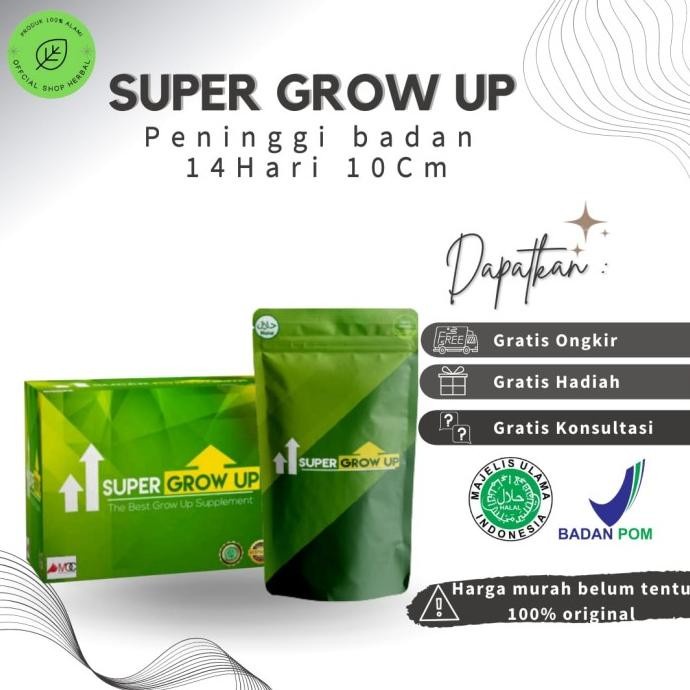 

[ORIGINAL100%] SUPER GROW UP SUSU SUPLEMEN PENAMBAH TINGGI BADAN - 60Kapsul+15Susu