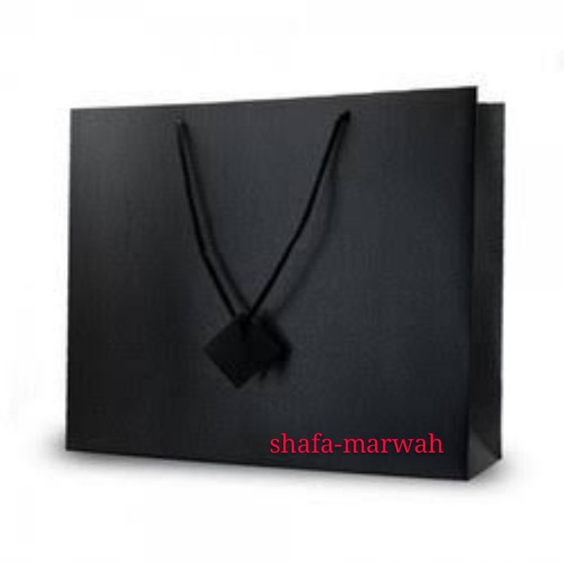

PREMIUM PAPERBAG SUPER BLACK 29 X 26 X 10 cm. event special . hadiah . kado . umkm