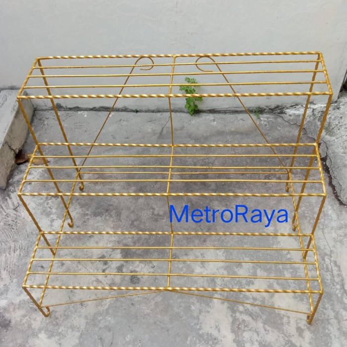 Rak Tanaman - Rak Pot Tanaman 3 Susun/Rak Besi Hitam/ Rak Pot Besi/ Standing Pot