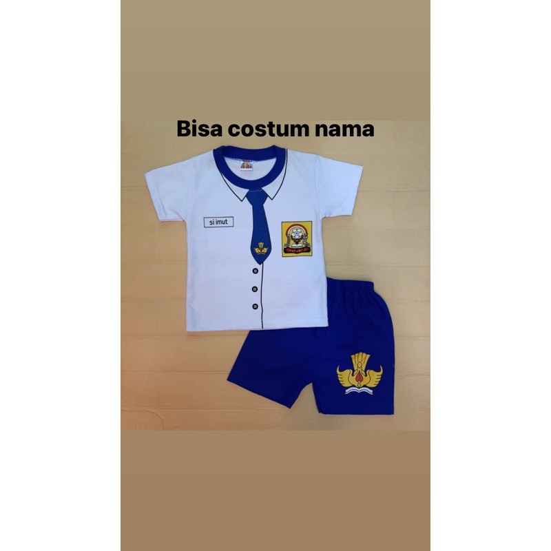 COSTUM NAMA / CUSTOM REQUEST NAMA SETELAN ANAK SD/SMP CELANA 6 BULAN -3 TAHUN PAKAI