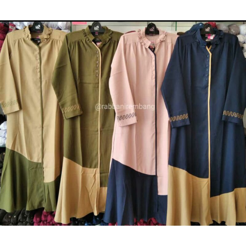 Dresslim Ditya Rabbani - Dresslim Rabbani Gamis Rabbani - Gamis Busui Kancing - Dresslim Rabbani Bus