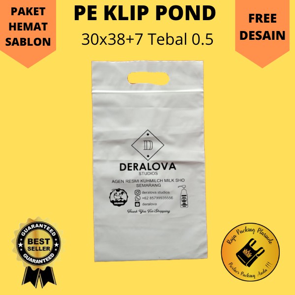 Plastik Sablon Klip Pond Uk 30x38+7 Tebal 0,5 Plastik Sablon Olshop / Sablon Plastik / Plastik klip