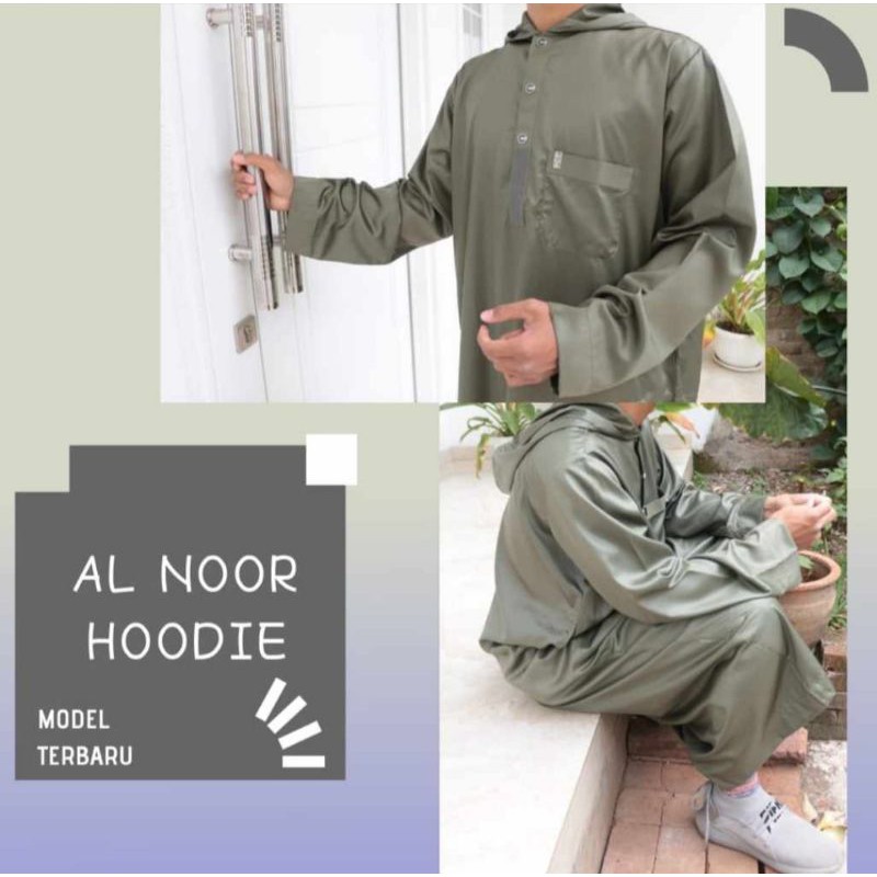 TERMURAH  JUBAH DEWASA AL NOOR HOODIE LENGAN PANJANG KEMASAN EKSLUSIVE / AL NOOR KUPLUK - ABU ROFI