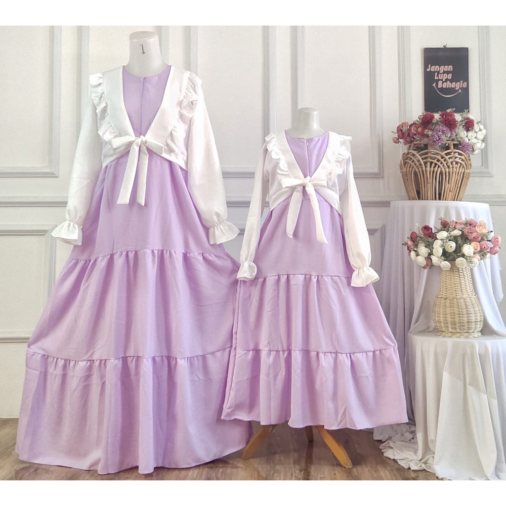 (BISA COD✔️) GAMIS IBU DAN ANAK BISA COUPLE/MODEL ROMPI POLOS/COUPLE IBU ADIK DAN KAKAK TERBARU-5