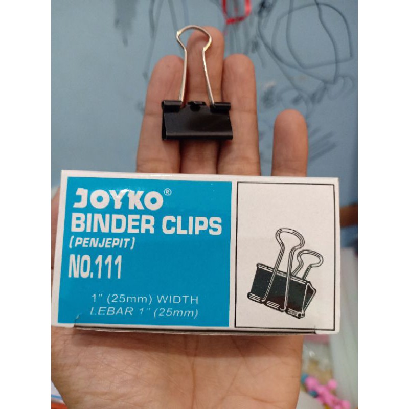 

(60gr) 1paj binder clips joyko no. 111 isi 12 pcs