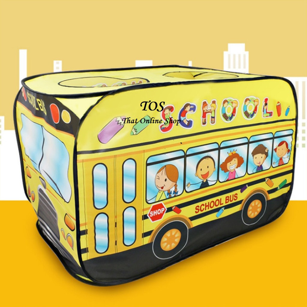 tenda school bus / bus sekolah / mainan tenda / mainan rumah kemah bus / tenda outdoor / tenda murah