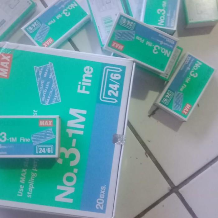 

Isi Staples Max No. 3.Harga 1 Box..Isi 20 Pack Kecil