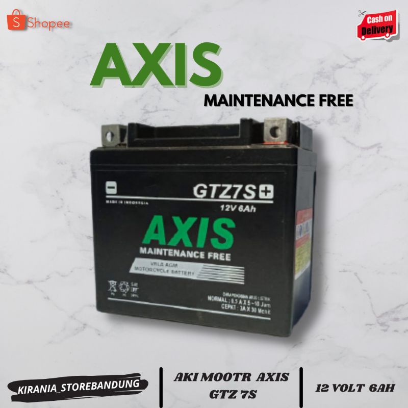 Aki Kering Motor Merek Axis Gtz7s 6Ah Gs Yuasa Cocok Untuk Motor Satria Fu Vario 125/150