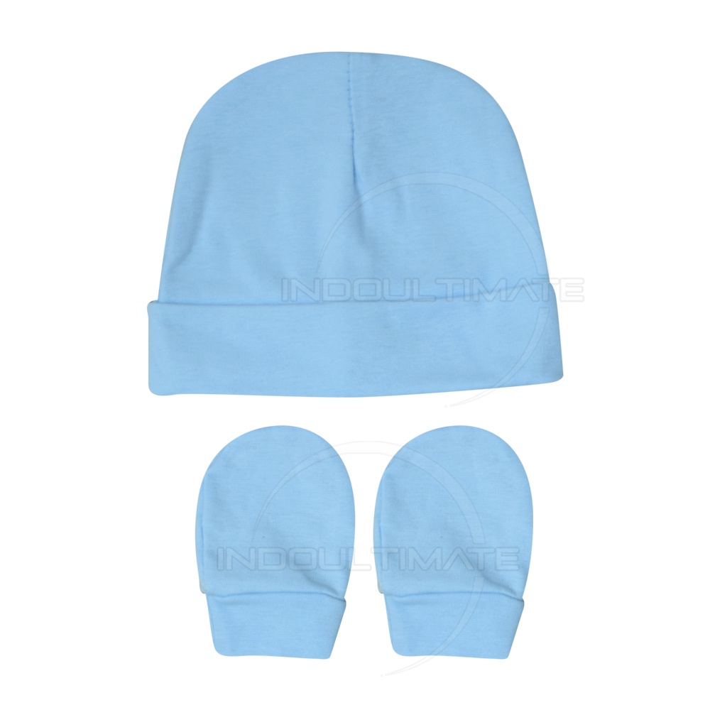 Topi Kupluk Bayi + Sarung Tangan Bayi 2in1 ST-08 Perlengkapan Bayi Pelindung Tangan bayi Baby Hat Penutup Kepala Bayi Penutup Tangan Bayi