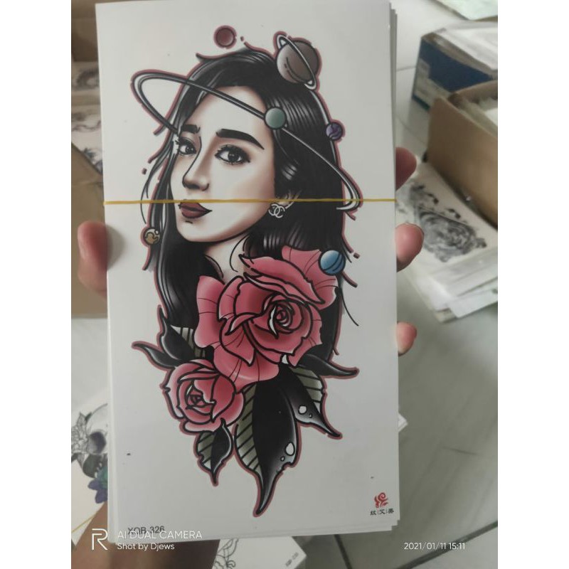 motiv BARU bisa COD TATO Temporary Tato code TBS ukuran 19×12