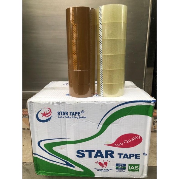 LAKBAN BENING /COKLAT 4,8CM x 80 YARD STAR TAPE