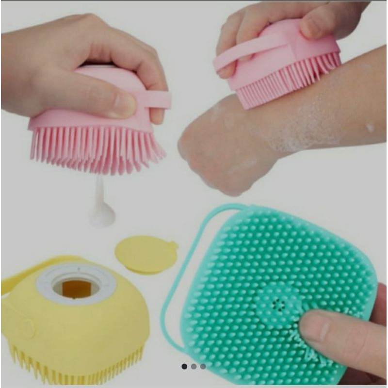 SIKAT SILIKON Mandi BADAN/Dispenser BUBLE BATH SHOWER BABY PUFF BRUSH