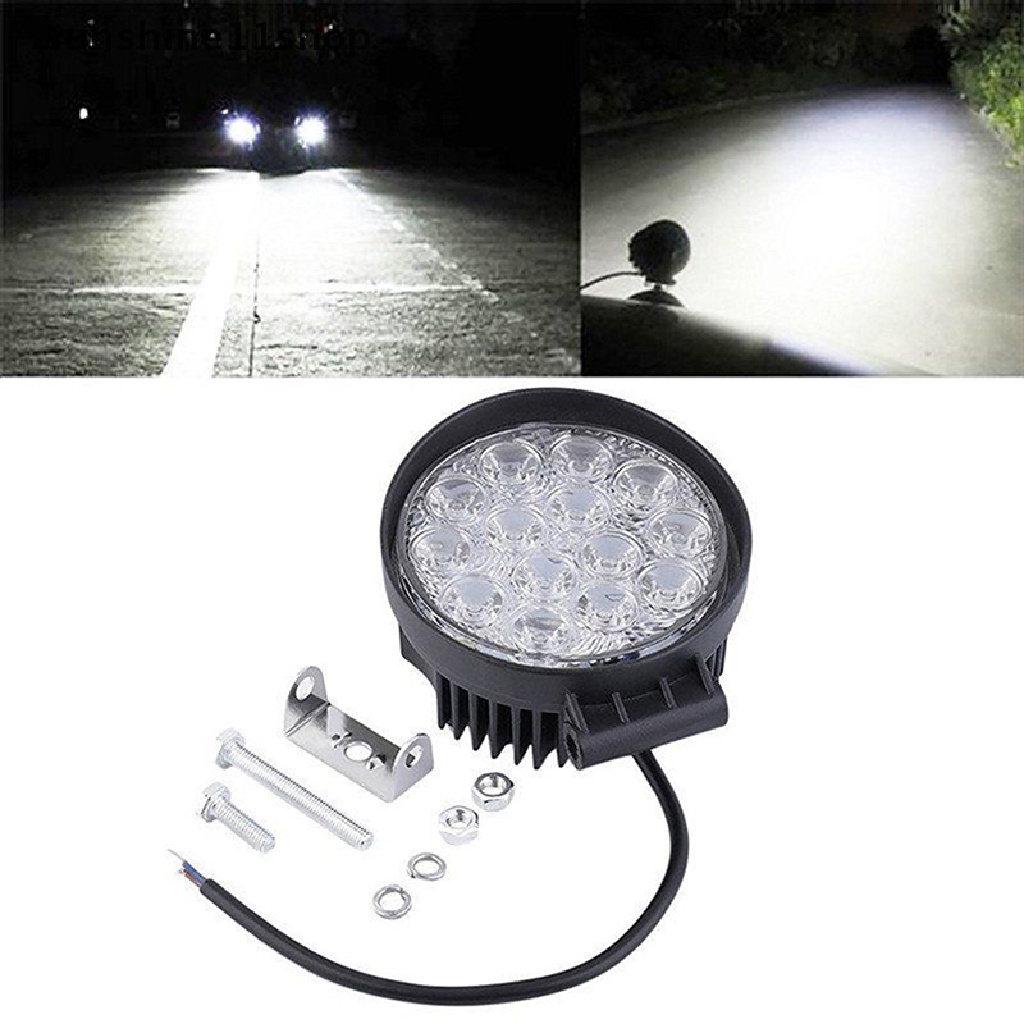 Sho 4 &quot;42W Lampu Sorot Led Bentuk Bulat Untuk Mobil Truk SUV ATV Offroad