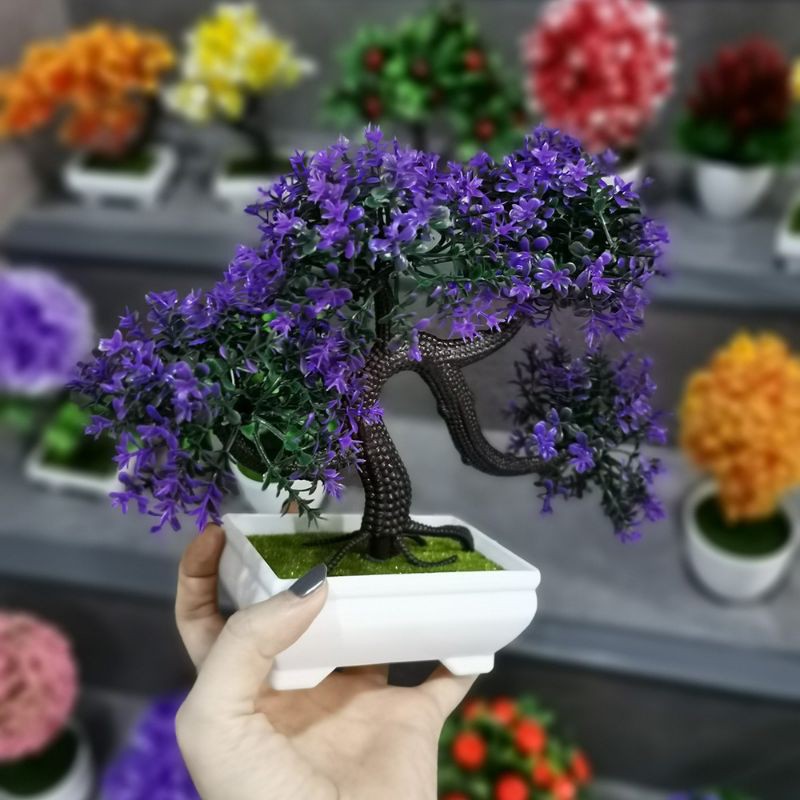 Hiasan Pohon Bonsai Plastik Bunga Plastik