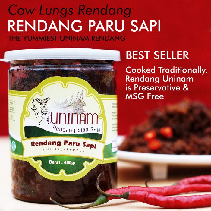 

Rendang Paru Sapi Uninam 400g