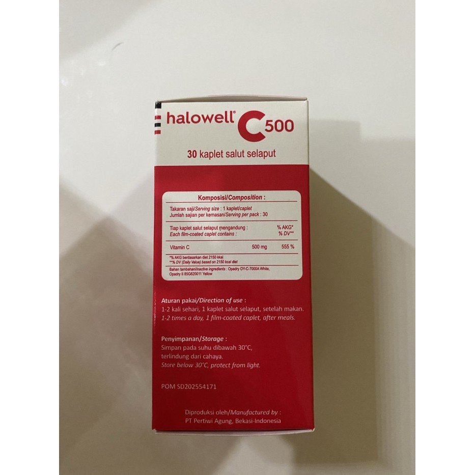 Halowell vitamin c 500 isi 30