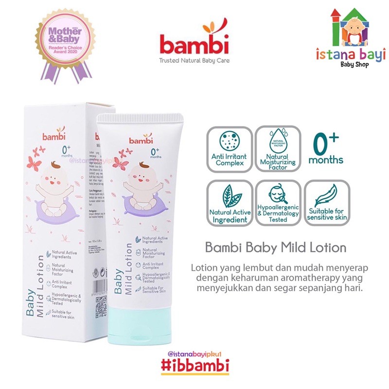 Bambi Mild Lotion 100 ml - Lotion bayi/baby lotion