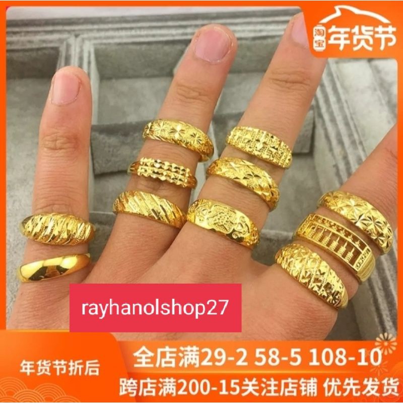 Vietnam endapan Emas naga phoinex pasangan Cincin miniatur berlapis emas Cincin pria wanita