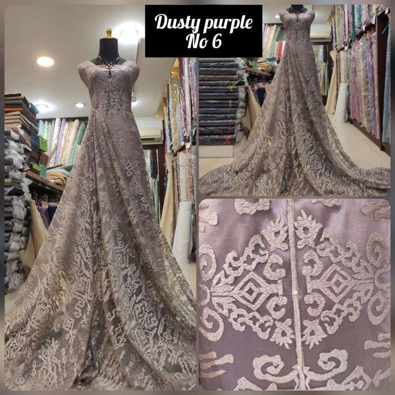 Kain Tile Brokat Geometric Motif Sapto Dress Dusty Purple