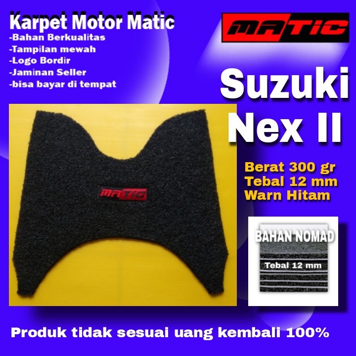 Karpet Motor Suzuki Nex 2 / accesoris motor / pijakan kaki motor / Karpet nomad / Karpet Bihun