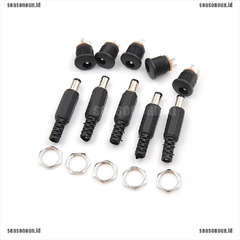 【un】10PCS Female Plug Jack+Male Plug Jack Socket Adapter Connector 5.5*2.5 mm