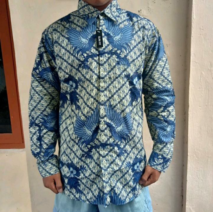 Agrapana Batik Slim Fit Batik Premium Kemeja Baju Batik Pria Lengan Panjang High Quality