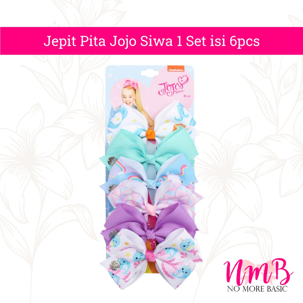 Jepitan Rambut Anak Perempuan Korea Jepit Pita Jojo Siwa 1 Set isi 6pcs Jepit Rambut Anak Motif Lucu