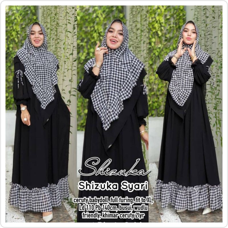 SL SHIZUKA SYARI/FASHION MUSLIM/2 WARNA BEST SELLER/BAHAN CERUTY BABYDOLL.