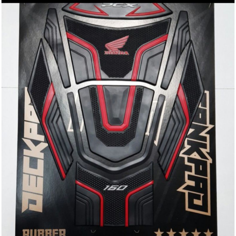 Stiker Tankpad Honda New Pcx 160 2021 Karet Timbul 3D_Merah