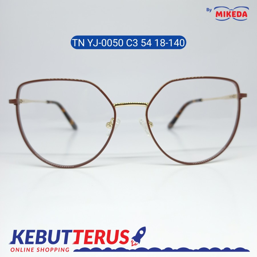 Mikeda-FRAME KACAMATA TN YJ-0050 C3 54 18-140 + LENSA(MINUS/CYLINDER)