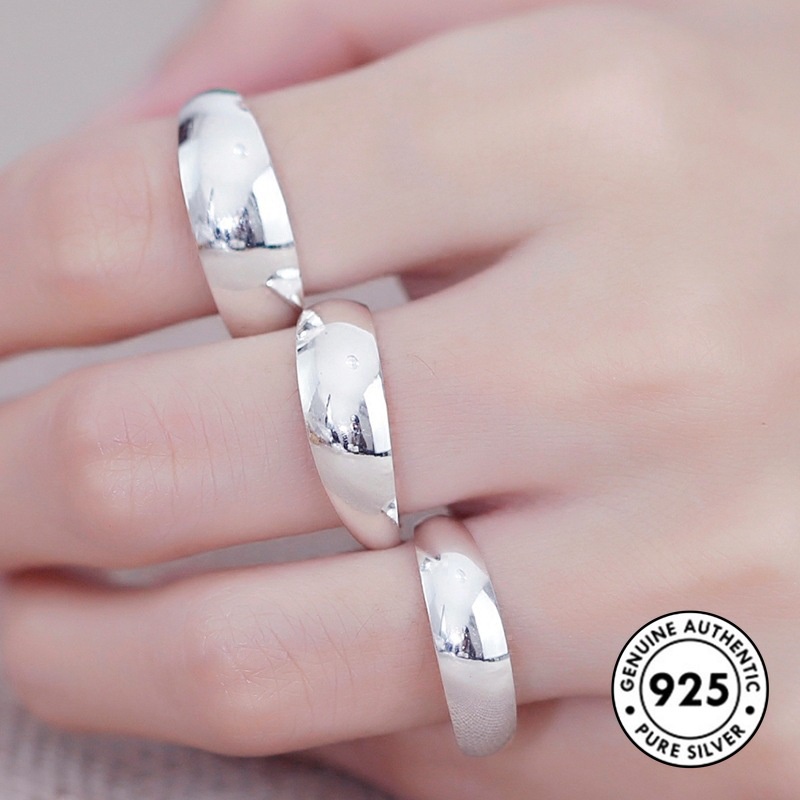 Cincin S925 Silver Glossy Untuk Pasangan