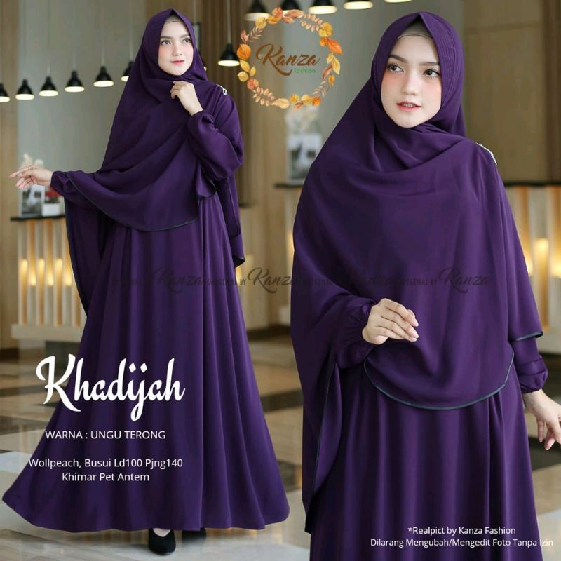 Drees Muslim Gamis Khadijah syari Set Jilbab Jumbo Syari Premium Terbaru