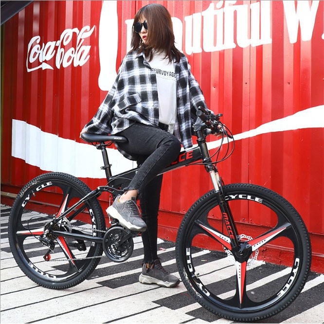 Sepeda Gunung Lipat Macce - 27 Speed 26 Inch Sepeda Gunung 3 Knife Velg