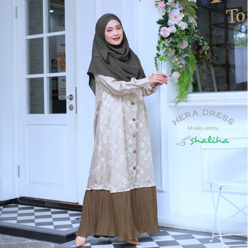 Hera Dress / Gamis motif / Gamis busui / Gamis Syari / Dress muslimah / pakaian muslimah