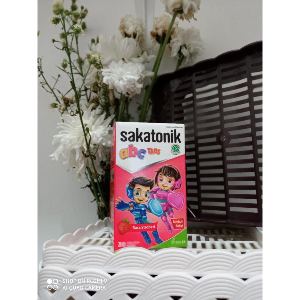 SAKATONIK ABC Botol Isi 30 Tablet Kunyah Hisap Anak - Rasa Strawberry Anggur Jeruk  Antariksa Tutti Frutti